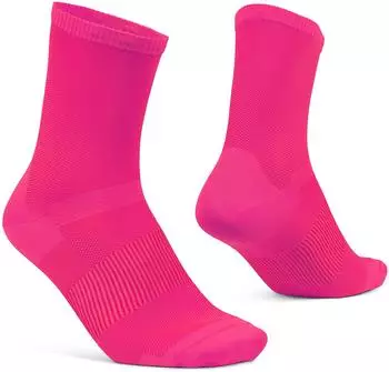 GripGrab Leichte Airflow Mesh Sommer Radsocken pink hi-vis lang