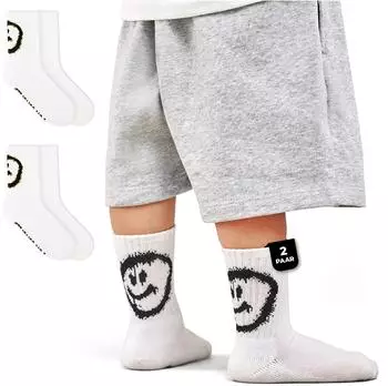 Von Jungfeld Tennissocken Smiley-Motiv aus Bio-Baumwolle 31-34
