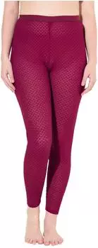 Ulla Popken Leggings mit Diamant-Spitze, leicht transparent (833718) dunkle beere