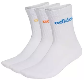 Adidas Linear Crew Cushioned Socken 3 Paar wei&szlig;/orange/gelb/blau