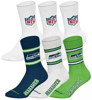 NFL NFL Crew Socks (TB_NFL-6P-SS/W-39/42) seattle seahawks/wei&szlig;