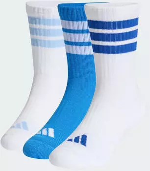 Adidas 3-STREIFEN D&Auml;MPFENDE SPORTSWEAR CREW SOCKEN 3 PAAR Ray Blue / White / Glow Blue (KD1720)