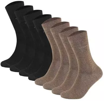 Camano Soft Socks Unisex Socken 8er-Pack schwarz/braun