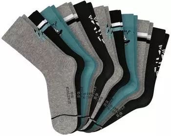 Schiesser Legwear Teens Socken 10er-Pack (183291-901-31) graumeliert/jade/schwarz/wei&szlig;