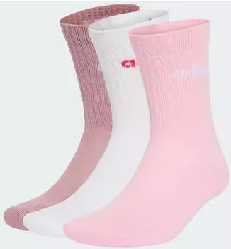 Adidas Linear Crew Cushioned Socks 3 Pairs (KQ6799) magic mauve/white/clear pink