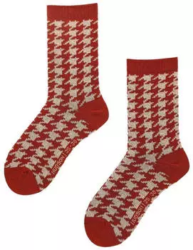 Hudson Check gemusterte Socken burnt red