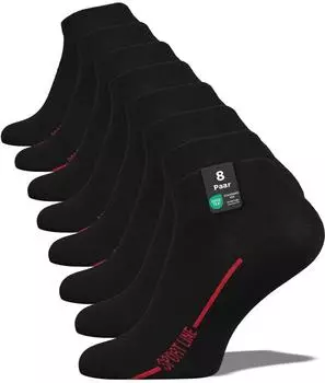 Vincent Creation Sport Line Sneaker Socken schwarz/rot