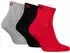 Puma Quarter Plain 3P Socken (326938) schwarz/rot