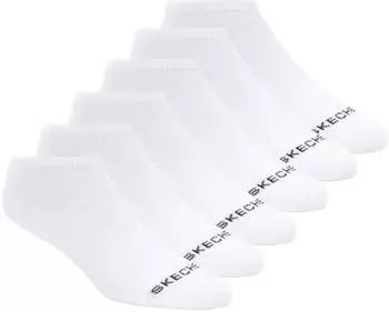 Skechers 6 Pack Baumwolle No-Show Socken (S116979) weiß