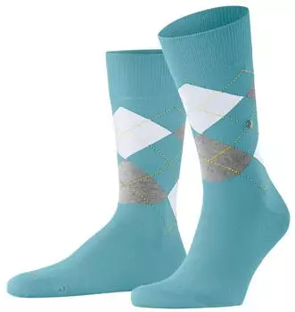 Burlington King / Tartan Gemusterte Socken (21090) key largo blau