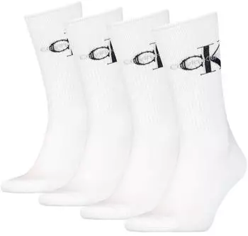 Calvin Klein CKJ Men Quarter Monogram Kurzsocken mit Frotteesohle (701232676) white