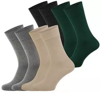 Nur Die Bamboo Komfortbund Socken (304668) beige/grau/dunkelgrün/schwarz