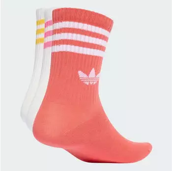 Adidas 3-Stripes Crew Socken 3er-Pack (KT9742) white/lucid pink/preloved scarlet