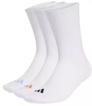 Adidas Cushioned Essentials Crew Socks 3 Pair Pack (JZ0524) white/black/dusky orange/glow blue