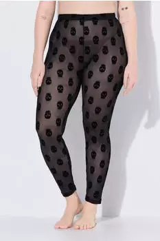 Ulla Popken Skull Mesh Strumpf Leggings (842886)
