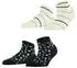 Esprit Flowers & Stripes 2-Pack Sneakersocken (18687) schwarz