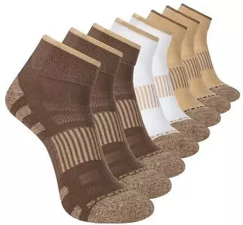 Skechers Work Collection Quarter Crew Socken 8er-Pack mit verlängertem Kissen und Netz-Belüftung (S602156) kaffeequarz/weiß/khaki