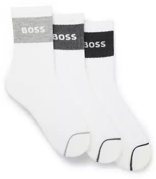 Hugo Boss QS Rib Melange CC Kurzsocken 3P (hbeu50559410960) weiß