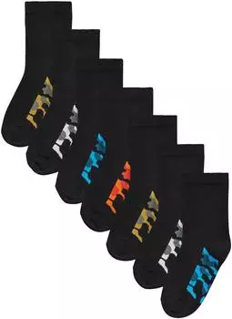 Next Fashion Ankle Socks 7er-Pack black camouflage footbed