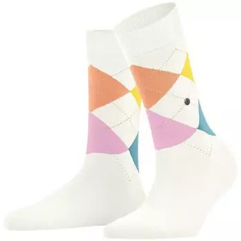 Burlington Queen Argyle Socken off-white