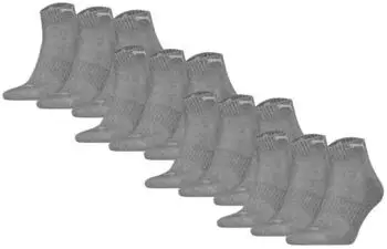 Puma Cushioned Quarter 12P Socken grau