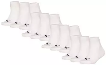 Puma Quarter Plain 12P Socken schwarz/wei&szlig;