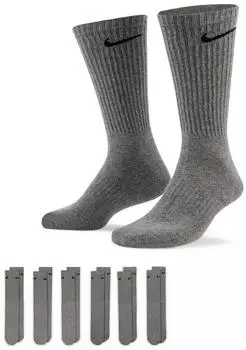 Nike Everyday Cushioned Crew Trainingssocken 6 Paar (SX7666-064) carbon heather/schwarz