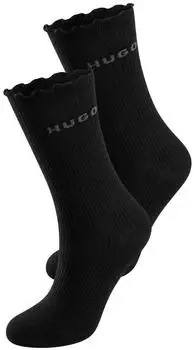 HUGO 2P RS Lettuce CC W Kurzsocken mit Wellenkante (50543178) schwarz