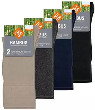 Nur Die Leisure Socks Bamboo Comfort Waistband 8-Pack (M0C71-99-8P-0466A-43-46) beige/nachtblau/anthrazit/schwarz