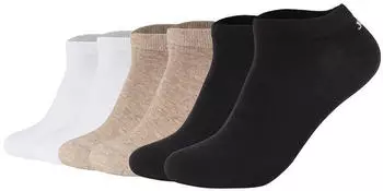 Joop! Premium Essential Organic Cotton Sneaker Socks 6er-Pack (TB_J63001-6P-WS/SW/SM-43/46) weiß/schwarz/sand melange