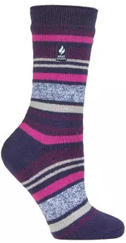 Heat Holders Thermosocken mit Gummisohle schwarz (antalya)/gestreift