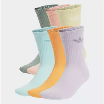 Adidas Trefoil Cushion Crew Sportsocken, 3er-Pack hellblau/gr&uuml;n/lila/orange