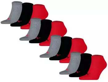 Puma Sneaker Plain 12P Sneakersocken (TB_701231277-12P-232-39/42) schwarz/grau/rot