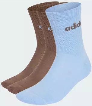Adidas Linear Crew Cushioned Socken 3 Paar earth strata / glow blue / earth strata