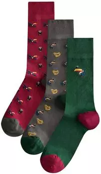 Next Fashion Herren Socken 3er-Pack (G5329243) grau/grün/rot/schwarz