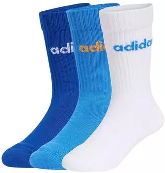 Adidas Linear Kids Crew 3 Pairs Per Pack Socks (KE7087) wei&szlig;/ray blue/team royal blue