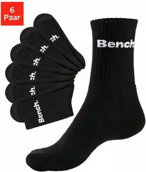 Bench Tennissocken mit Fu&szlig; Polsterung 12er-Pack (47905641) schwarz/wei&szlig;