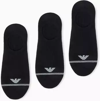 Emporio Armani 3-Pack Footie Socken (EW000582) schwarz/schwarz/schwarz