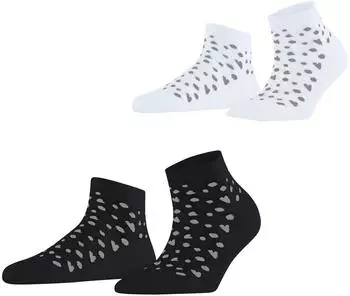 Esprit Playful Hearts Sneaker Socken 2er-Pack sortiment