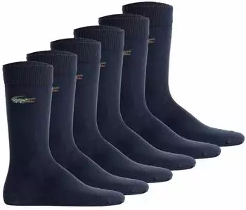 Lacoste Long Cotton Blend Jersey Socks Business-Socken (6er Pack) dunkelblau