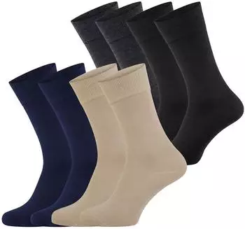 Nur Die Bambus Komfortbund Freizeitsocken 8-Pack (304665) beige/nachtblau/anthrazit/schwarz