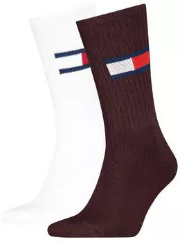 Tommy Hilfiger TH UNI TJ SOCK 2P FLAG Socken (34108922) deep rouge