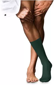 Falke No. 10 Pure Fil d'&Eacute;cosse Socken hunter green