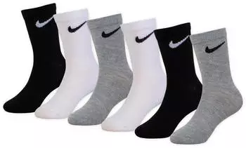 Nike NHN Basic Pack Crew Socks Kids 6er-Pack (UN0030) white/dark gray heather/black