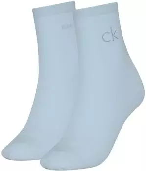 Calvin Klein CK Women Short Sock 2P Shiny Logo Socken (701229680) hellblau