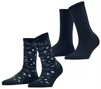 Esprit Soft Paisley Socks 2-Pack marine