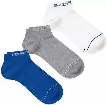 Emporio Armani 3-pack Socks Inside Socken (EM000550-AF12276) ultramarine/melange grey/weiß