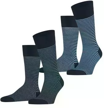 Esprit Fine Line 2-Pack Socken gemustert blau blue mix