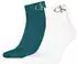 Calvin Klein CKJ MEN QUARTER 2P MONOGRAM Kurzsocken (66108460) white/teal