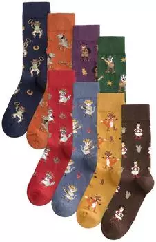 Next Fashion Calzino Socken blue/red/orange cowboy animals